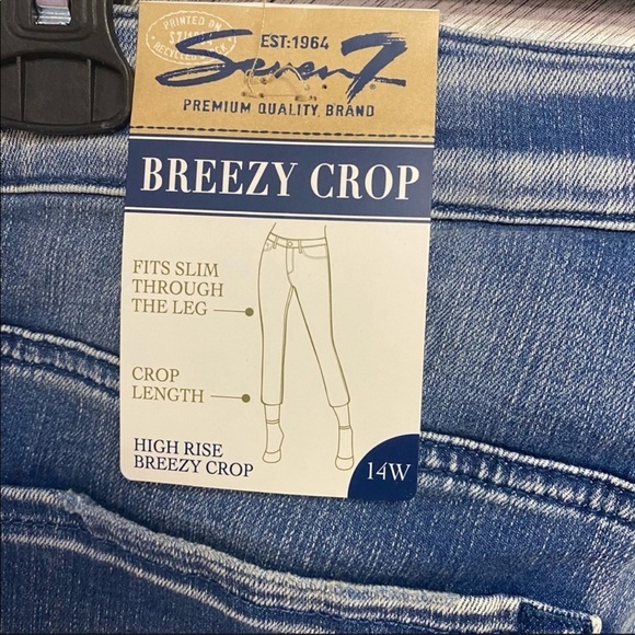 Seven7 Jeans High Rise Breezy Crop Plus Size 14 - Picture 6 of 11